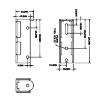 43-100-0 ALUMINUM PROFILE STAIR PART<br>CONNECTING 40MM ROUND RAIL TO 45MM X 180MM PROFILE